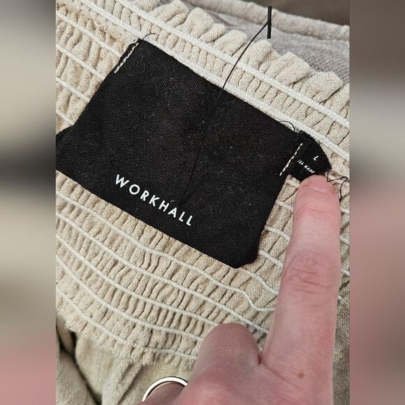 Workhall Cream Tan Sleeveless Midi Sundress - Picture 4 of 4